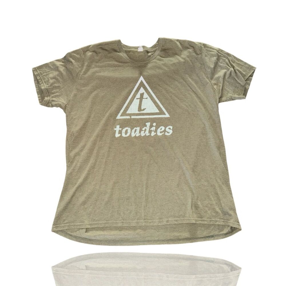 Toadies Band Logo Men's 2XL Army Green Graphic Concert Tee: 90’s Grunge